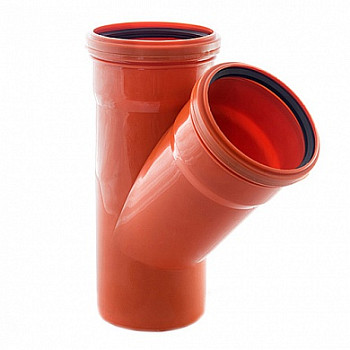 Тройник 200 45° ПП, наруж. канализация Политэк