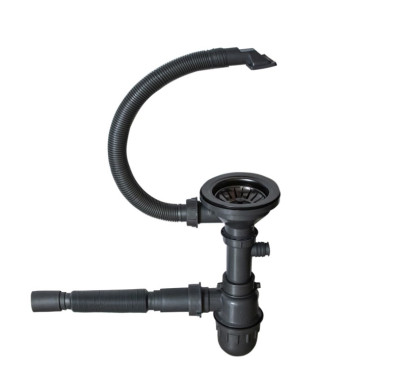 Мойка настол.монтаж 50х50 (3,0) вып 3 1/2  MIXLINE PRO 20см с сифоном (черный графит)