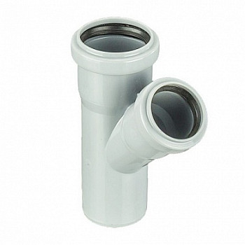 Тройник 50 45° ПП, внутр. канализация Политэк