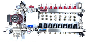 Комплект водяного теплого пола на 8 контуров до 96 кв.м.