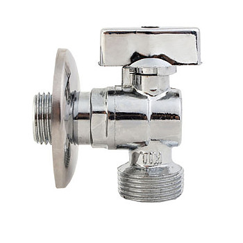 Кран 15х15 (1/2"-1/2") нр-нр, угловой, без сетки, с отражателем, матовый TIM