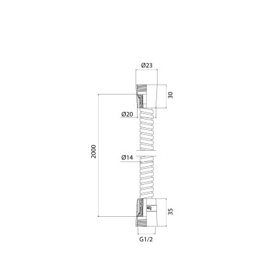 Шланг для душа, нерж. сталь, 2 м, IDDIS  Optima Home A50211 2.0