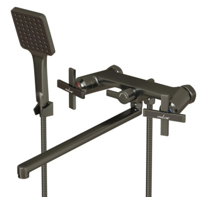 Смеситель для ванны и умывальника 1/2 кер. MIXLINE ML38-02  "Graphite" ГРАФИТ