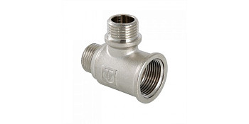 Тройник 20х15х15 (3/4"х1/2"х1/2") вн/нр/нр переходной латун. никель. Valtec (VTr.133.RN.050404)