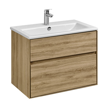 АКВАТОН Тумба-умывальник "Либерти 75" 2 ящика Дуб Эльвезия 1A279501LYC70