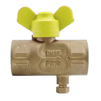 Кран 15 PN16 газ.11Б27пМ.01+Маев. бабочка ВР G1/2"-М20х1,5 п/ман.