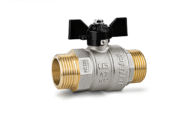 Кран 20 никел. нр/нр бабочка, вода LD Pride (уп.18шт)