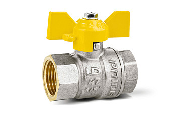 Кран 15 никел. вн/вн бабочка, газ LD Pride (уп.30шт)