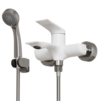 Смеситель для ванны 35k MIXLINE ML41-01 "Swan White" БЕЛЫЙ/ХРОМ