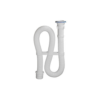 ОРИО сифон гофрированный 1 1/2 х 40 белый, с пластиковой решеткой D-70мм, длина 1000мм (переходник на 50 мм) АС-7011