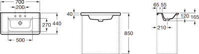 Раковина Roca The Gap Unik 70x44 327471000
