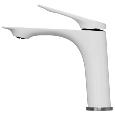Смеситель для раковины 30k MIXLINE ML41-04 "Swan White" БЕЛЫЙ/ХРОМ