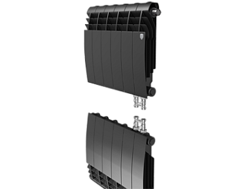 Радиатор биметаллический Royal Thermo BiLiner Noir Sable (нижнее подключение) 350/80 4 секции