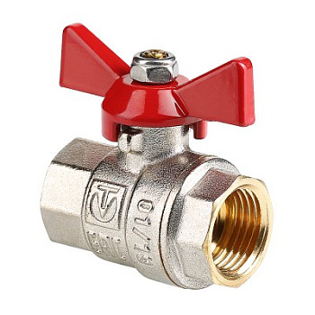 Кран 20 никел. вн/вн бабочка, вода Valtec (VT.217.N.05)