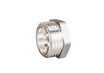 Футорка 15х10 (1/2" НР х 3/8" ВР) латунь никель, LD Pride