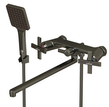 Смеситель для ванны и умывальника 1/2 кер. MIXLINE ML38-02  "Graphite" ГРАФИТ