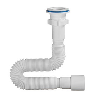 ОРИО гибкая труба с выпуском 1 1/2 х 40/50, с пластиковой решеткой D-70мм, длина 1250мм А-7013