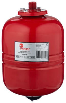 Бак 8 л. вертик. для отопления WRV8 Wester (красный)
