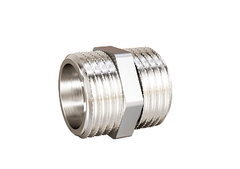 Ниппель 15 (1/2") НР/НР латунь никель, LD Pride (130шт/уп)