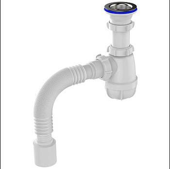 Сифон для кухни 1 1/2"х40 с мет.реш. с г.т. 40х50