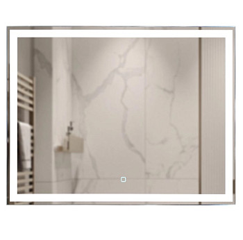 Зеркало MIXLINE "Норма-Лайт" 800*600 (ШВ) ал. профиль, сенсорный выключатель, светодиодная подсветка