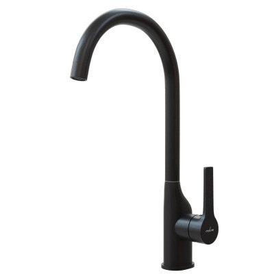 Смеситель для кухни 35k MIXLINE ML23-032 "Round Black" высокий излив боковая ручка