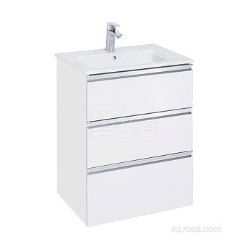 Тумба под раковину Roca The Gap 60 белый глянец 3 ящика 857552806