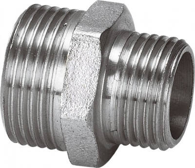 Ниппель 32х20 (1 1/4"х3/4") нр/нр переходной латун. никель. Valtec (VTr.580.N.0705)