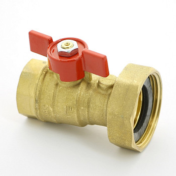 Кран шаровой ВВ 1.0 x 1.1/2 с накидной гайкой и уплотнением для насоса Uni-fitt