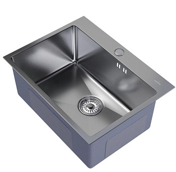 Мойка настол.монтаж 60х45 (3,0) вып 3 1/2  MIXLINE PRO 22см с сифоном (сатин)