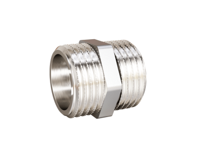 Ниппель 25 (1") НР/НР латунь никель, LD Pride (36шт/уп)