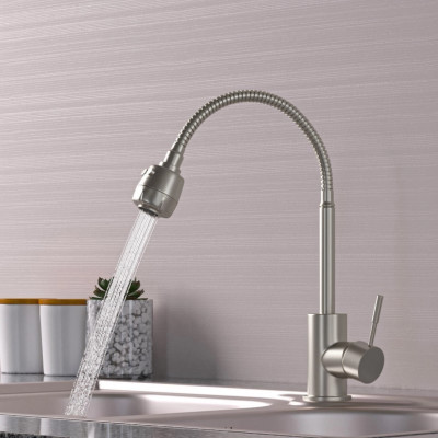 Смеситель для кухни 35k MIXLINE MLSS-0302 гибкий металлический излив