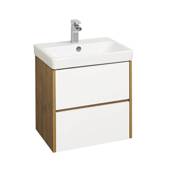 АКВАТОН Тумба-умывальник "Сканди 55" Белый/Дуб Рустикальный 1A251701SDZ90