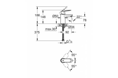 Смеситель для раковины GROHE Eurosmart Cosmopolitan, хром 32824000