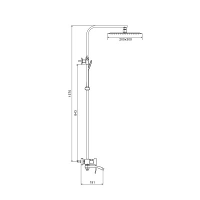 Душевая система 35к G2407-8 GAPPO лейка "Тропический душ" БЕЛЫЙ-ХРОМ