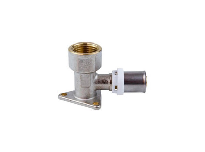 МП Угольник 20х½" ВР пресс с креплением (водорозетка) (10шт/уп.) STI