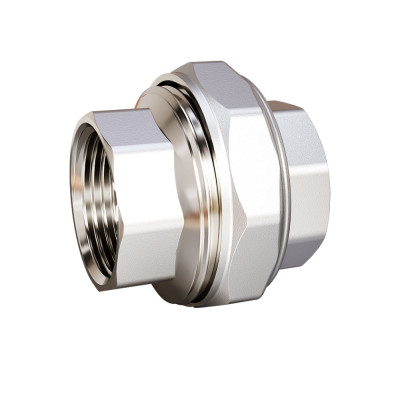 Соединитель 25 (1") ВР/ВР (американка) латунь, никель, LD Pride (9 шт/уп)