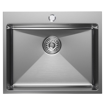 Мойка настол.монтаж 60х50 (3,0) вып 3 1/2  MIXLINE PRO 22см с сифоном (сатин)