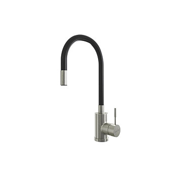 Смеситель для кухни 35k MIXLINE MLSS-0325 ЧЕРНЫЙ гибкий силиконовый излив