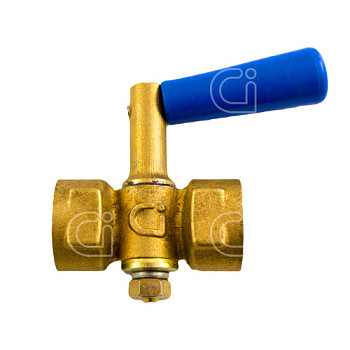 Кран 15 д/маном. лат. рычаг 11б18бк, М20х1,5-G1/2  Ci (синяя ручка)