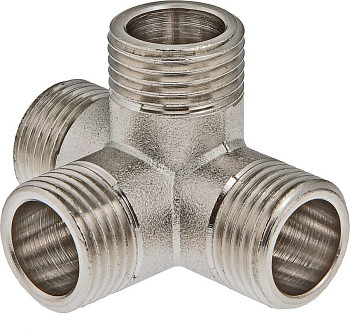 Крестовина 15 (1/2") НР двухплоскостная латун. никель. Valtec (VTr.661.N.0004)