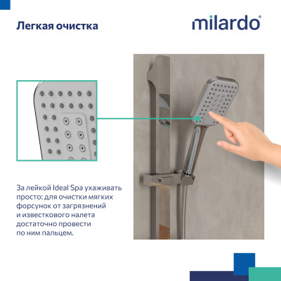 Лейка для душа, 3F, Ideal Spa, Milardo, ILS3FCSM18