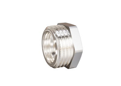 Футорка 15х10 (1/2" НР х 3/8" ВР) латунь никель, LD Pride