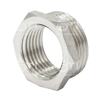 Футорка 15х10 (1/2"х3/8") нр/вн латун. никель. STI