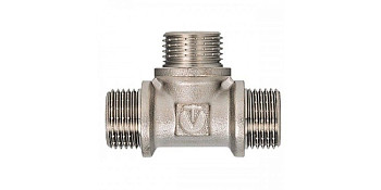 Тройник 20х20х15 (3/4"х3/4"х1/2") НР переходной латун. никель. Valtec (VTr.131.RN.050504)