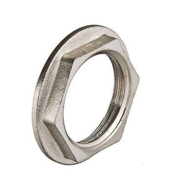 Контргайка 25 с ребордой (1") латун. никель. Valtec (VTr.655.N.0006)