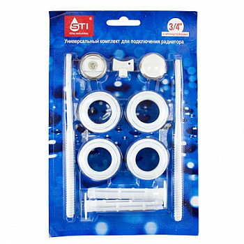 Комплект переходн. д/рад. 1"х3/4" с 2 кроншт. в блистере, STI
