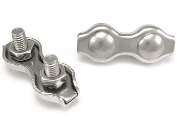 Зажим 4мм нержав. двойной