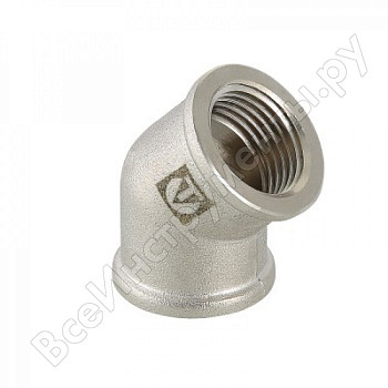 Угольник 15 (1/2") ВН 45° латун. никель. Valtec (VTr.091.N.0004)