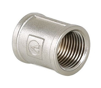 Муфта 15 (1/2") вн/вн латун. никель. Valtec (VTr.270.N.0004)